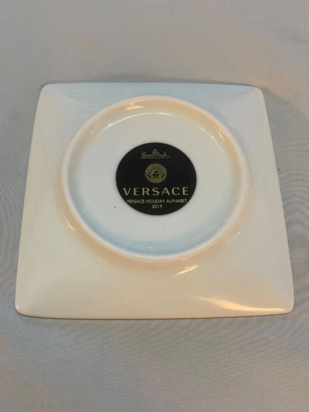 Versace Rosenthal Alphabet Y Small Square Plate 12cm